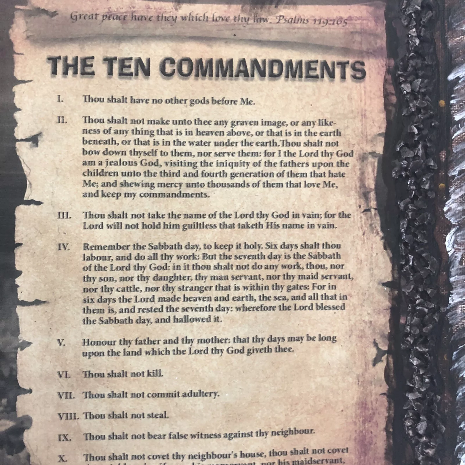 Ten Commandments Wall Art – Handmade Christian Canvas 11x14 – Unique Faith Gift - Image 3