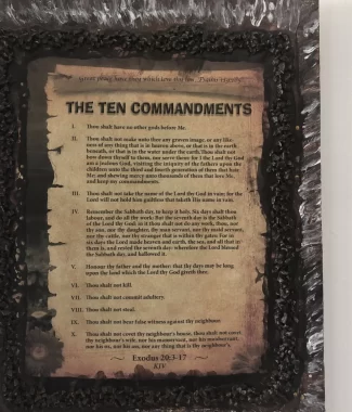Ten Commandments Wall Art – Handmade Christian Canvas 11x14 – Unique Faith Gift