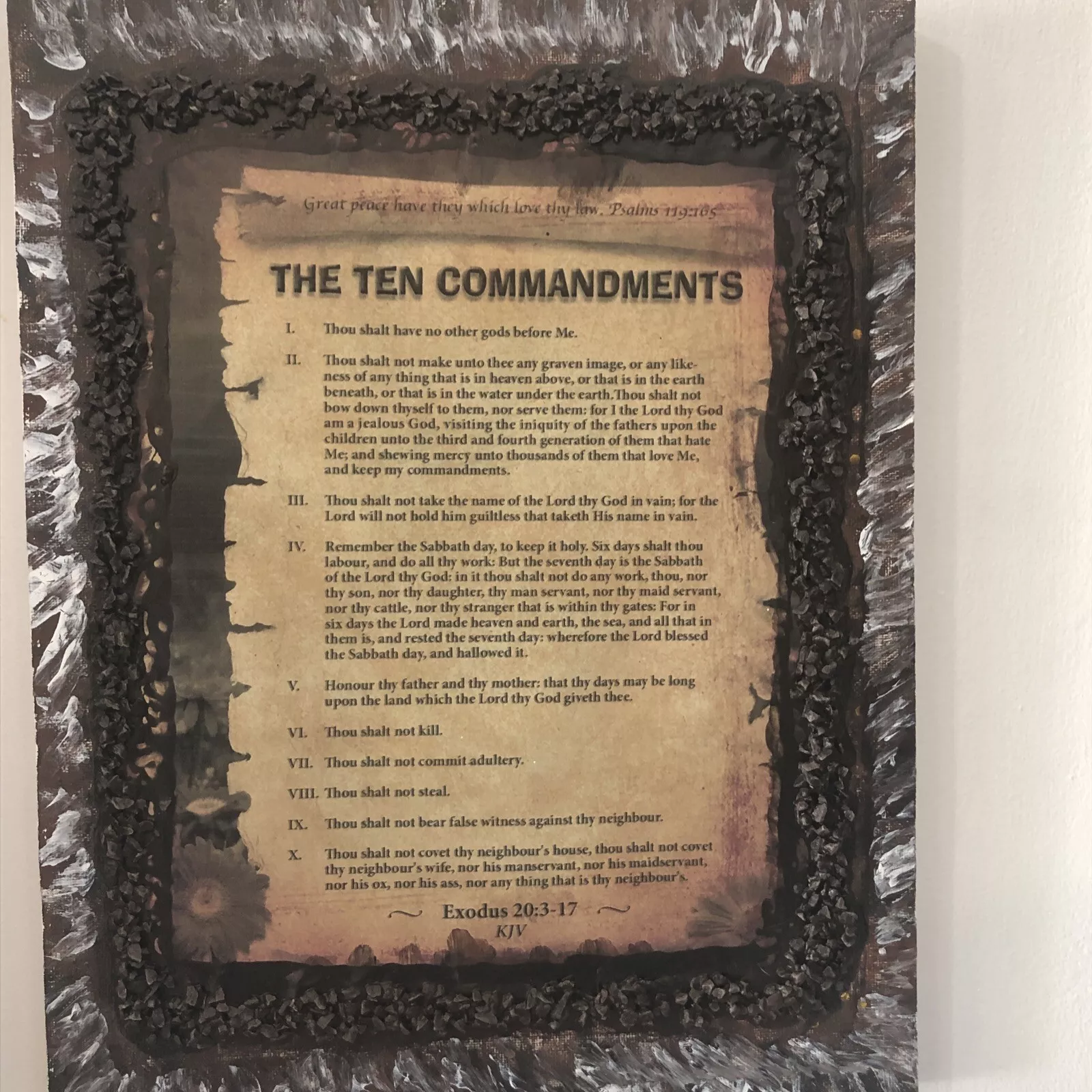 Ten Commandments Wall Art – Handmade Christian Canvas 11x14 – Unique Faith Gift - Image 2